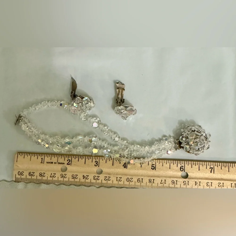 Vintage Aurora Borealis AB Crystal Bracelet Set